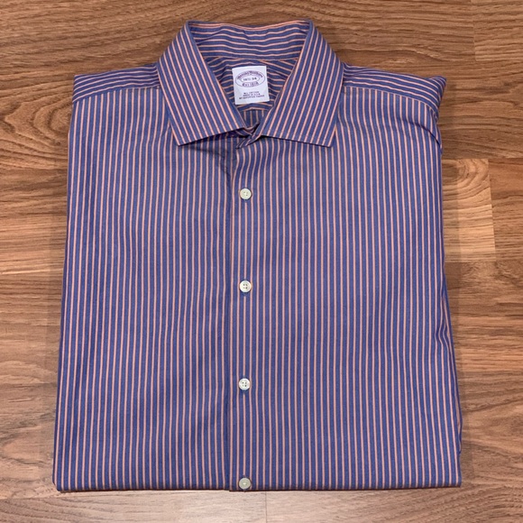Brooks Brothers Striped Casual Dress Shirt Sz L - Picture 1 of 5